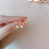 Geometric patterned pearl pendant earrings and stud earrings are versatile, fashionable, trendy, simple and elegant Specification image